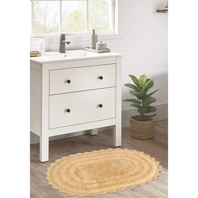 100% Cotton Bath Rug, Beige