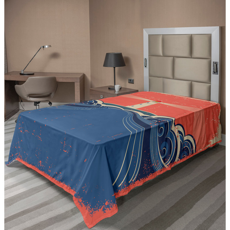 Drap-housse grunge Ambesonne, Drap plat pour lit simple