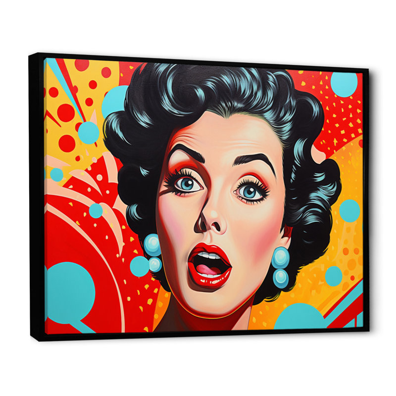 Pop Bubble Retro Portrait I, H 24 po x l 32 po x P 1 po, Cadre flottant noir