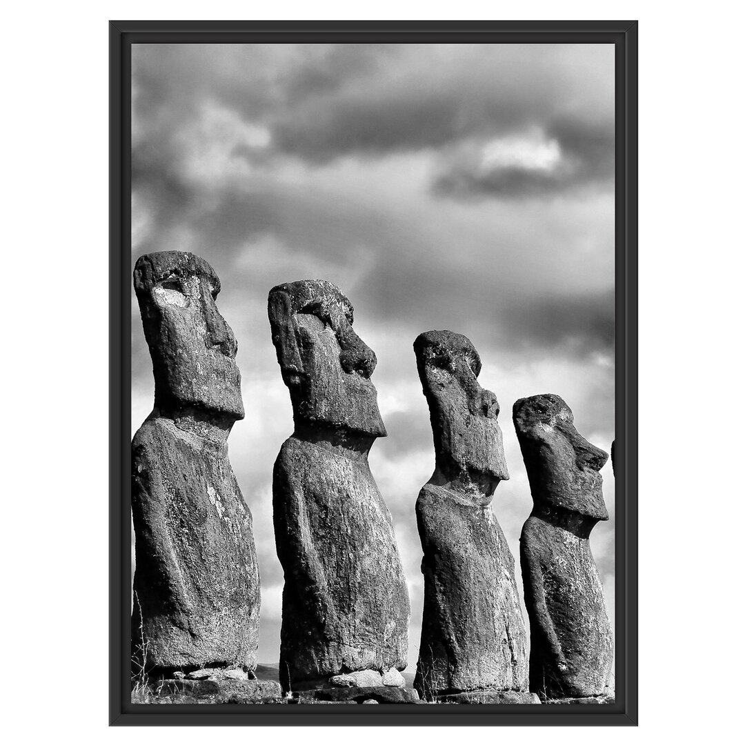 Moai-Statuen auf der Osterinsel Gerahmter Grafikdruck