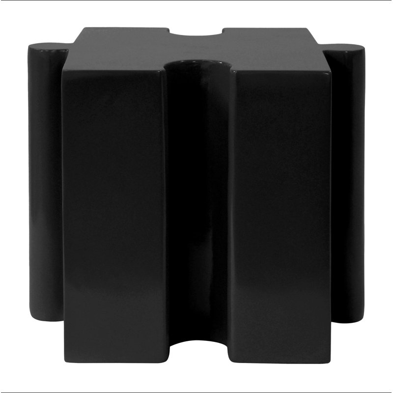 Table d'appoint casse-tête, table modulaire à bord concave MGO, Noir / blanc