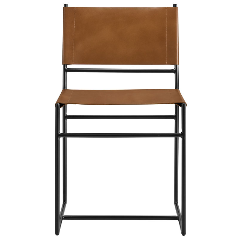 Chaise en cuir et métal Thatcher
