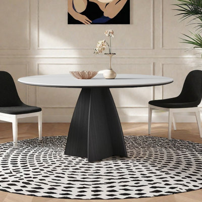Table de dalle en pierre blanche moderne et minimaliste