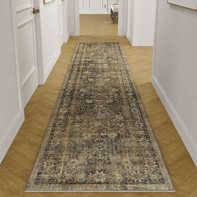 Tapis oriental lavable à la machine avec envers antidérapant Kitty