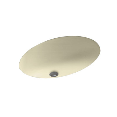 Lavabo de salle de bain ovale encastré avec trop-plein