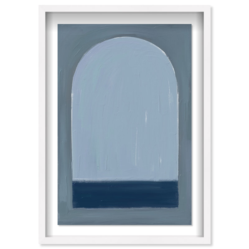 Minimal Ocean Window Print by Oliver Gal, 17.5"H x 25.5"W, White Shadowbox