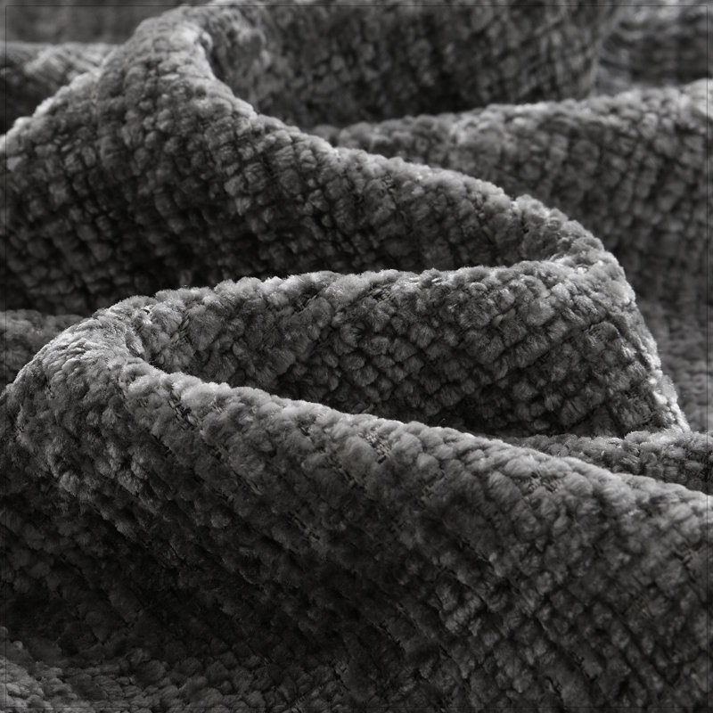 Canapé à compression en forme de L, canapé modulaire moderne en nuage, aucun assemblage requis, Polyester gris / chenille
