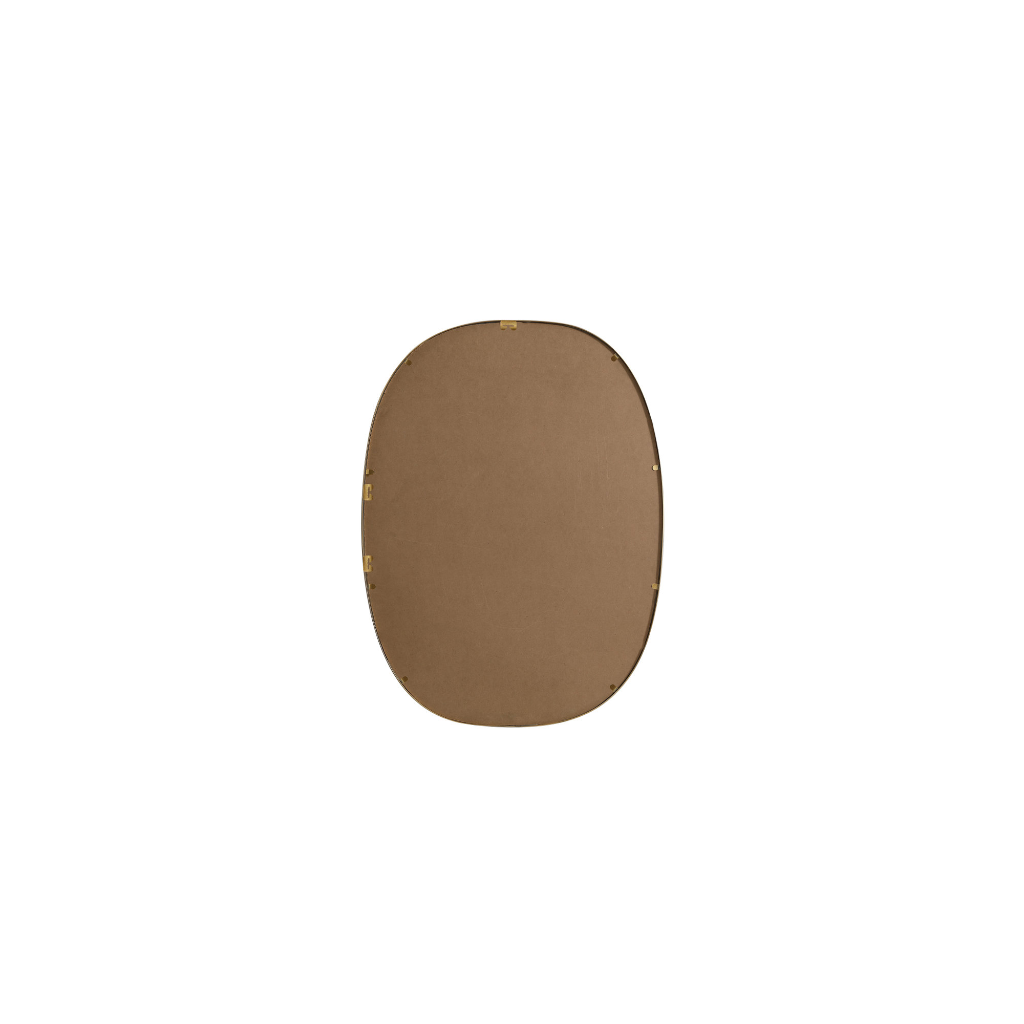 Sabine Metal Curved Oval Wall Mirror, 36" x 27", Brass