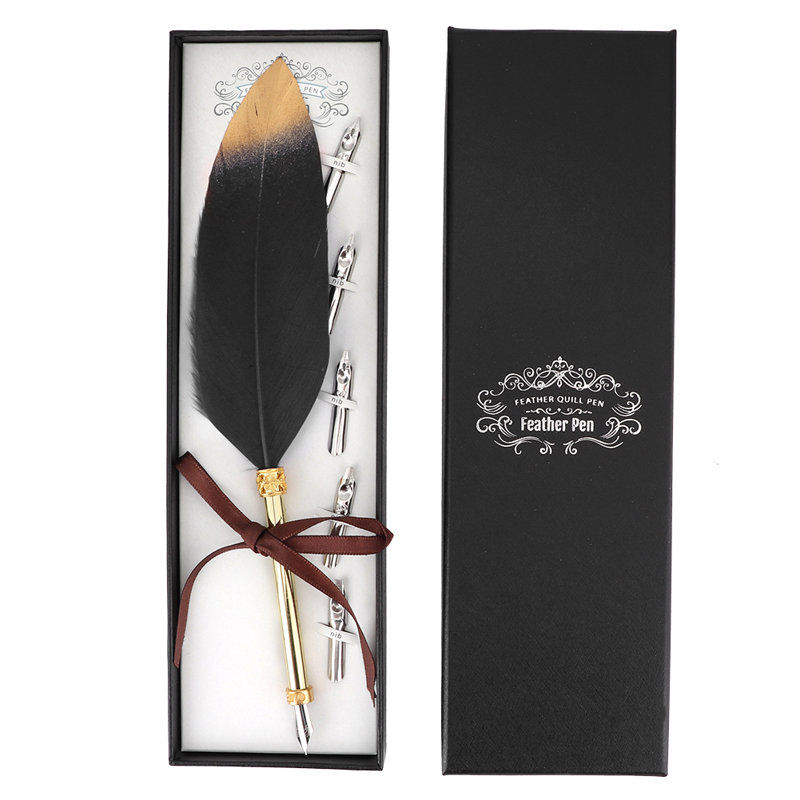 Boîte-cadeau en métal pour stylo plume rétro
