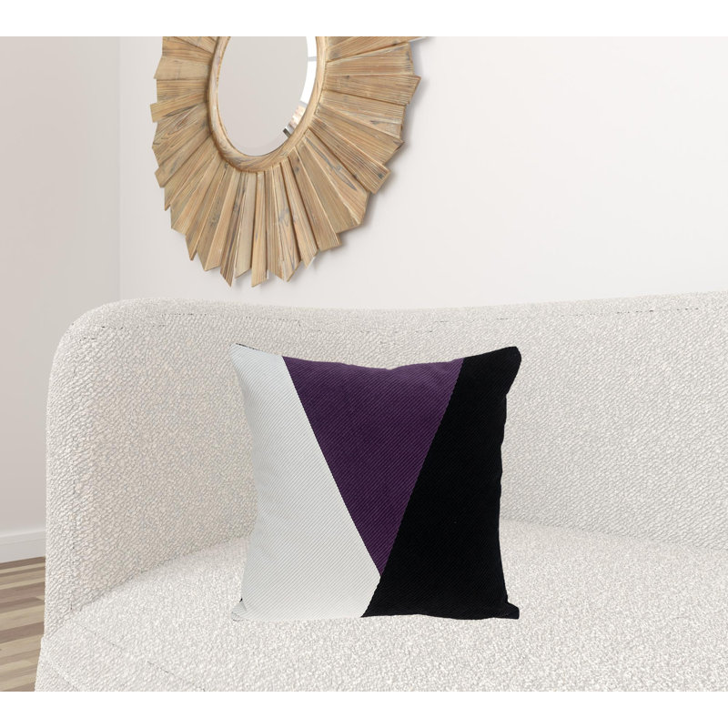 Insert de coussin réversible , Mauve / blanc / noir