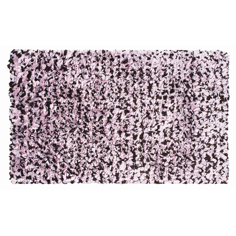 Coton tissé à la main rose/brun Tapis décoratif, Rectangle 4 pi 7 po x 7 pi 7 po