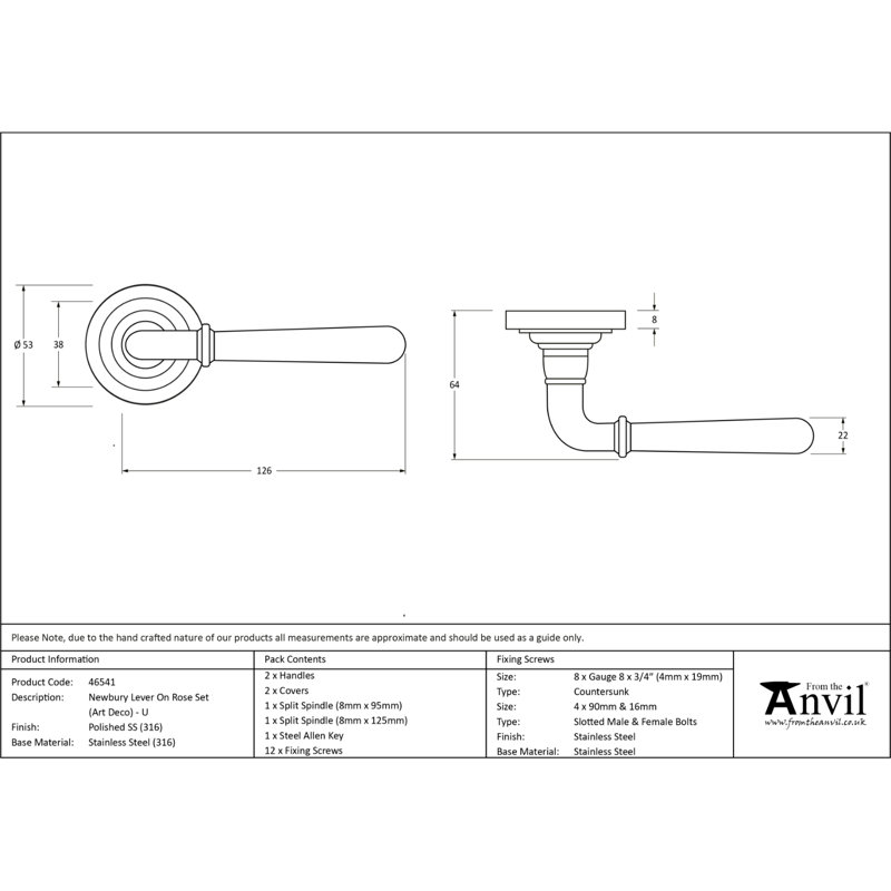 Single Dummy Door Handle, Polished Marine