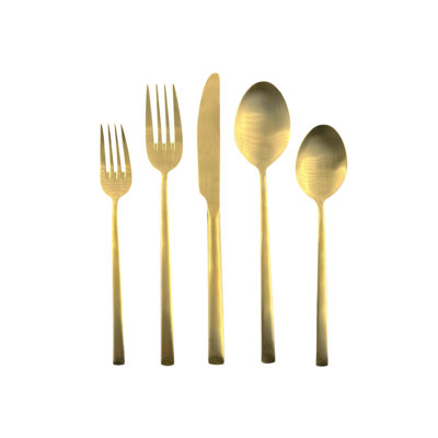 Ensemble de couverts en acier inoxydable 5 pièces Birch Lane ™ Frony, service pour 1 personne
