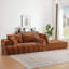 Canapé modulaire en chenille orange 108 po, conception capitonnée et ressorts ensachés, sans assemblage-118691998-118692000