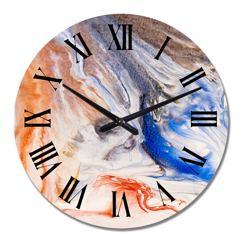Horloge murale orange et bleue, Grand