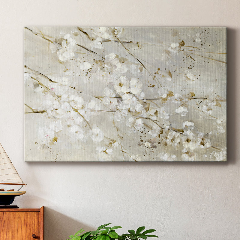 Douces fleurs printanières - peinture sur toile tendue, H 27 po x l 18 po x P 1 po