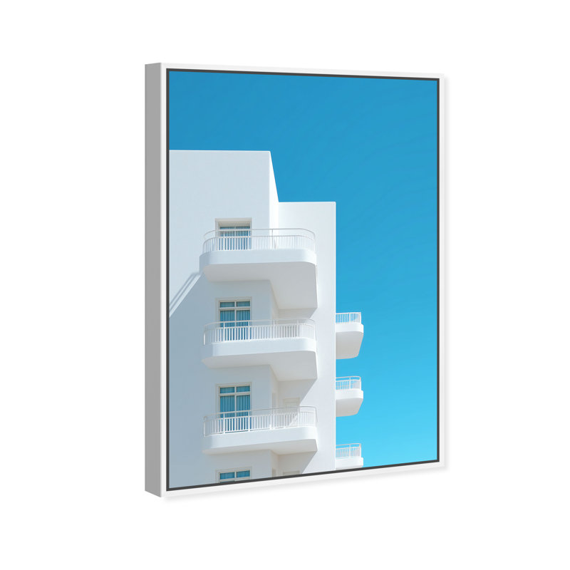 Modular White II Print by Oliver Gal, 31"H x 46"W, White Floater Frame