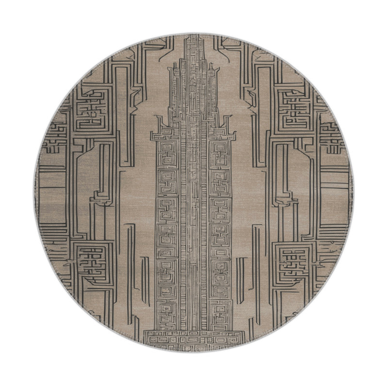 Tapis intérieur et extérieur ArtDeco, Rond 5 pi