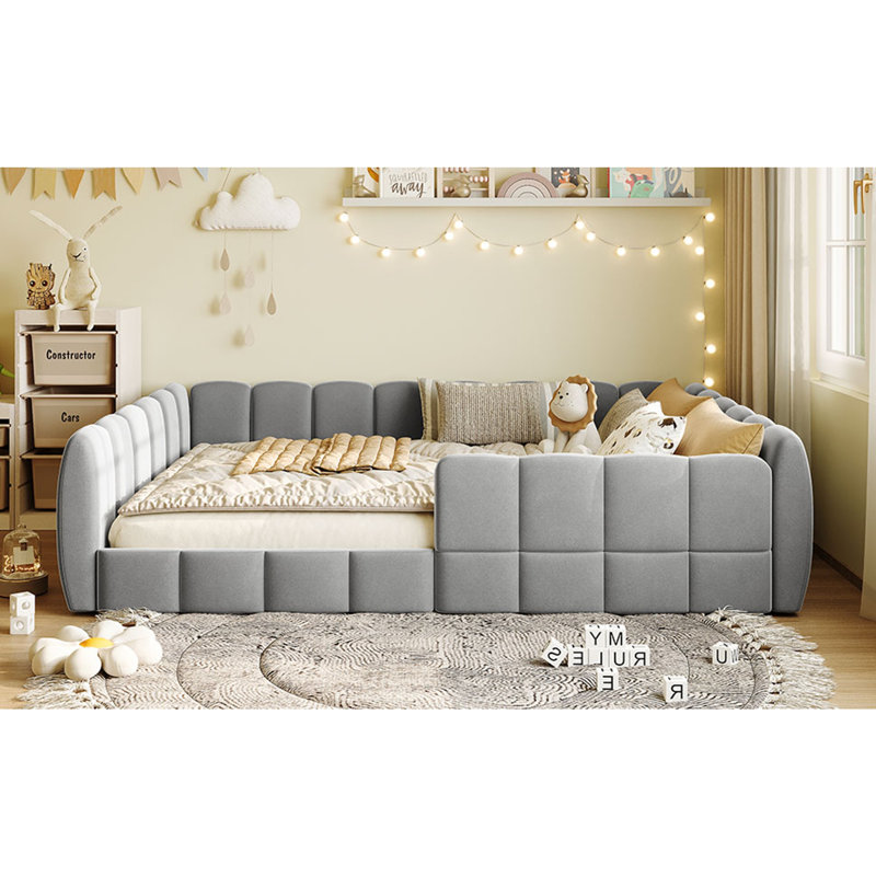 Lit de plancher en velours, Gray