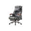 Chaise de bureau en cuir véritable gris foncé avec repose-pieds et repose-tête