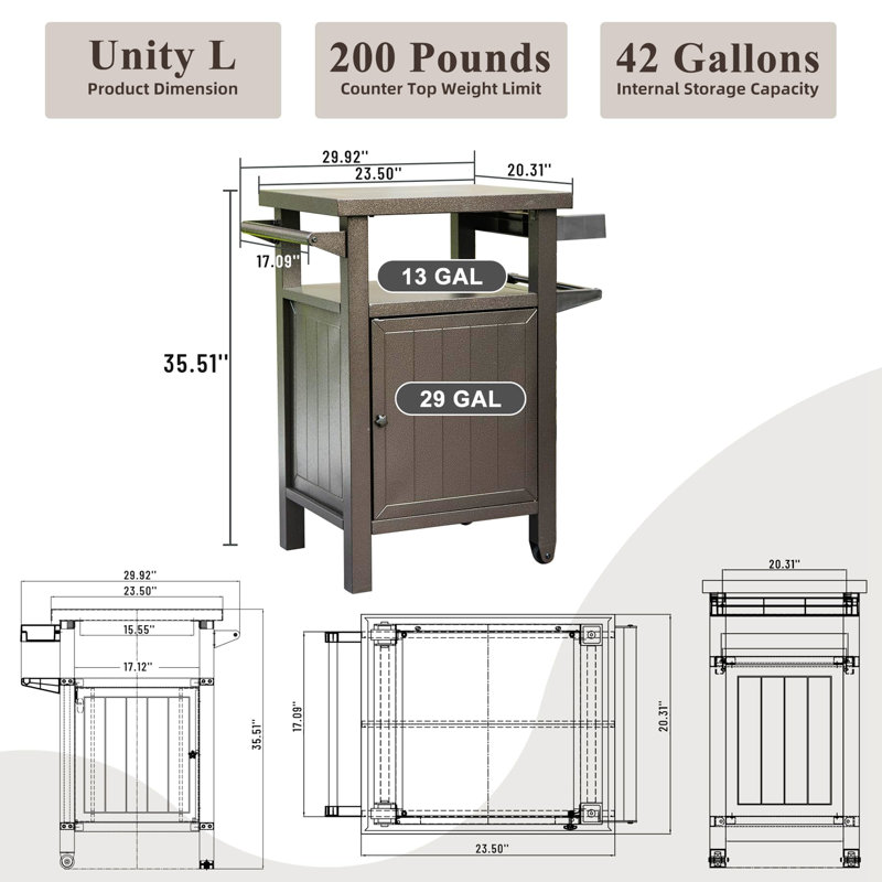 Lessly Wood Kitchen Cart, Brown