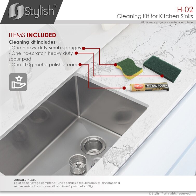 Stylish Scratch and Rust Remover Kit for Kitchen Stainless Steel Sinks