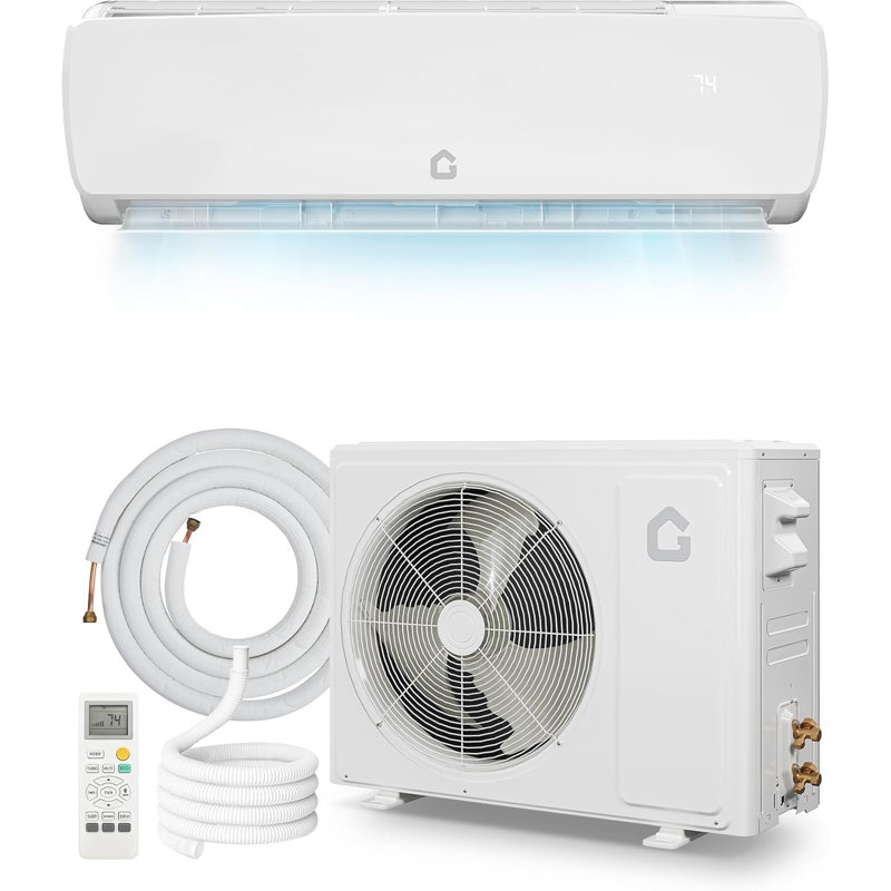Climatiseur mural ultra-silencieux 9 000 BTU et pompe à chaleur 19 SEER2, onduleur 3-en-1 pour le refroidissement, le chauffage et la déshumidification, 115 V, écoénergétique