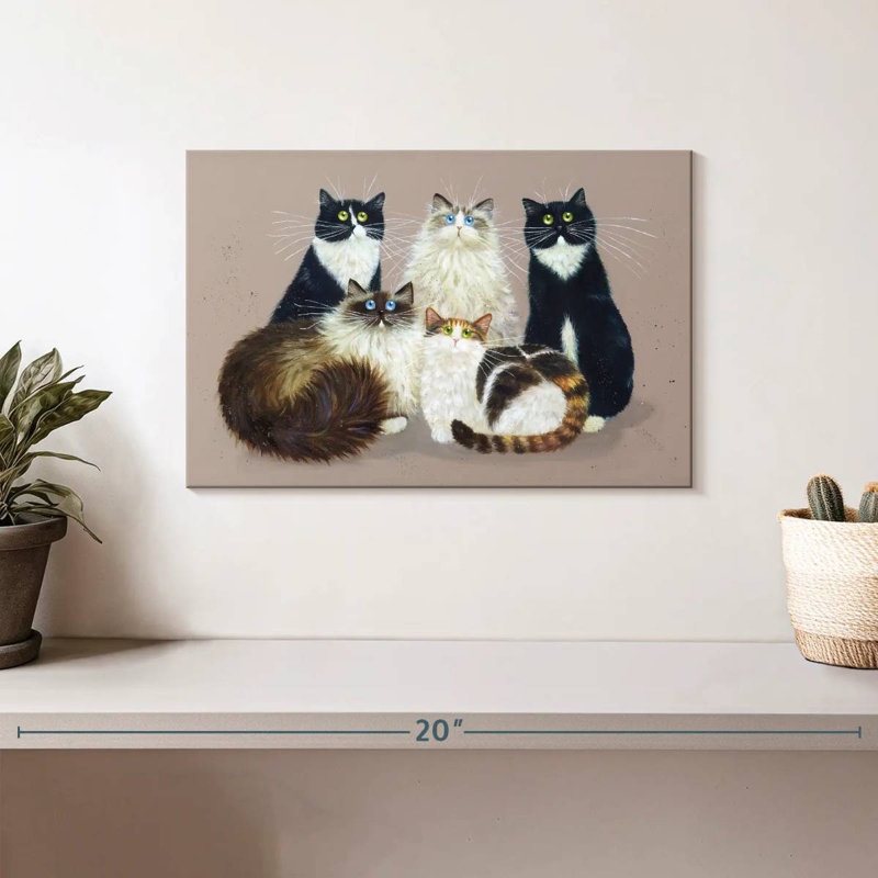 Brampt Five Cat Gang, 8" H x 12" W