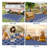 Outdoor Rug 6x9 Reversible Portable Plastic Straw Camping Rugs Waterproof Mat Outdoor Rug for RV Patio, Backyard, Deck, Picnic, Beach, Trailer, Navy/White(Geometric)-855911213-855911214