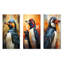 «Curious Penguins Snowy Wonders» - ensemble de 3 reproductions d'art sur toile-2039974282-2039974280