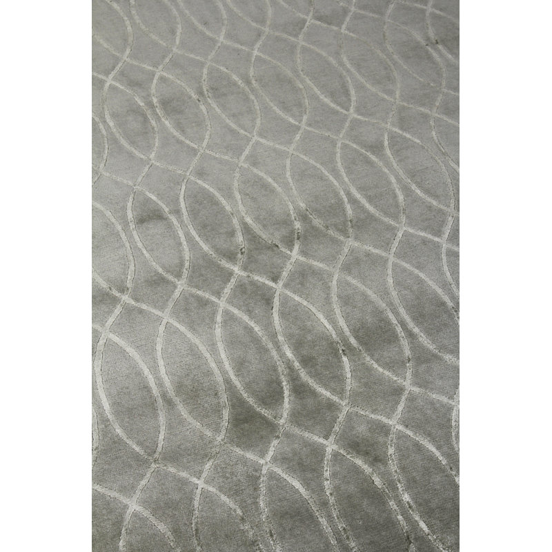 Metro Velvet hand-knotted Wool/Viscose Blue Area Rug, 14'X18'
