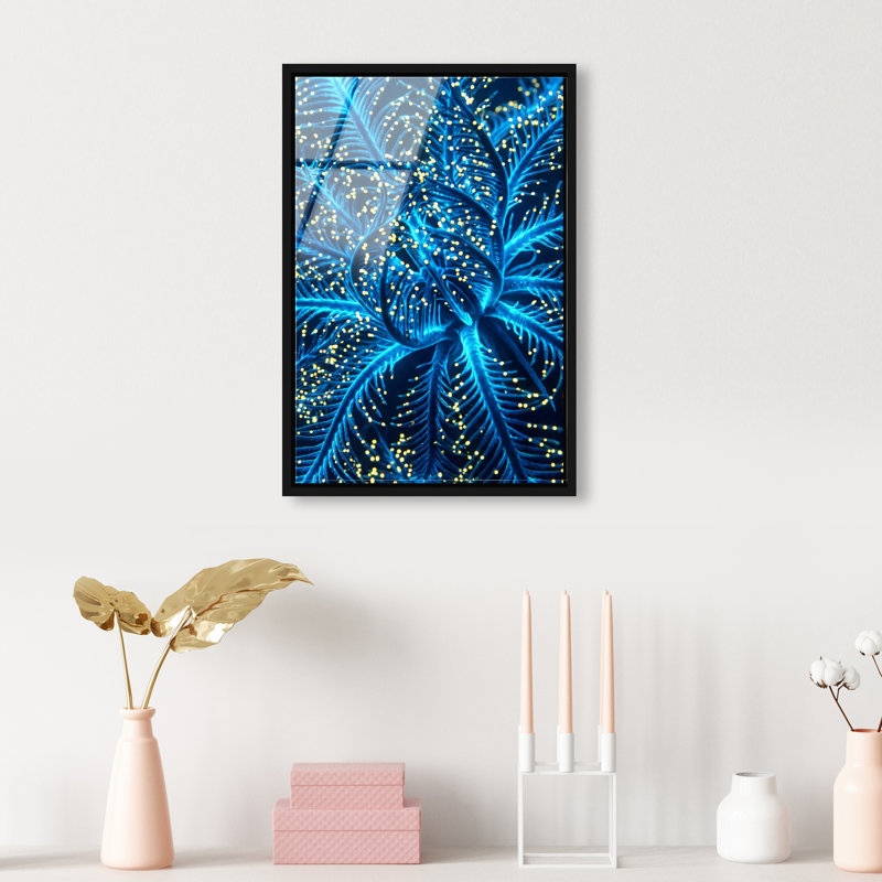 Neon Bloom Print by Oliver Gal, 16"H x 11"W, Black Floater Frame