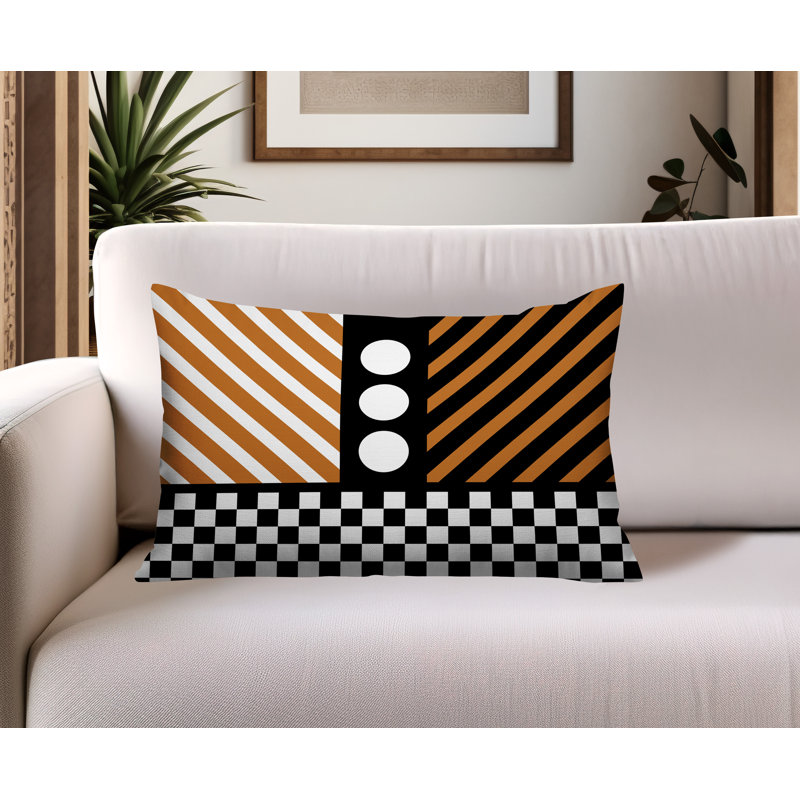 Oreiller rectangulaire réversible intérieur / extérieur Brixa, Rectangulaire H 14 po x l 20 po, Orange