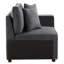 Fauteuil contemporain gris avec assise stable et dossier lâche, chaise élégante et relaxante
