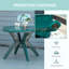 Table de patio ronde en plastique avec trou pour parasol, table de bistro d'extérieur, pour bar, jardin, cour, bord de piscine, cour