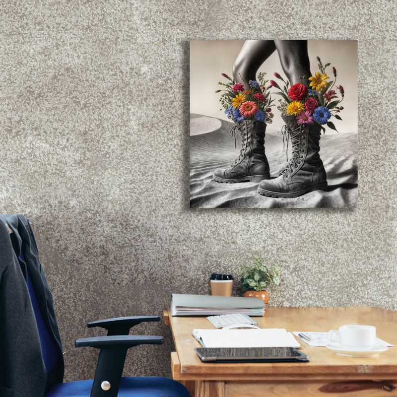 «Bottes sur le sol» par Rey Klimt, art mural sur toile, 26 po x 26 po