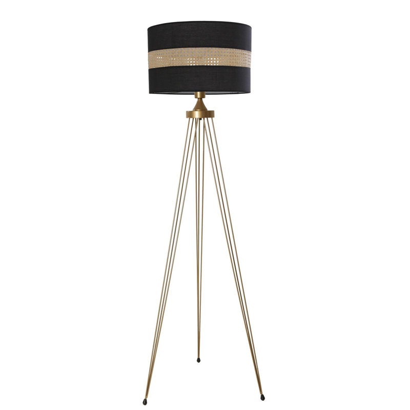 Luro Elegant Copper Floor Lamp, 61.0 inches Tall | 100% Metal Construction, Tumbled Coating, E 27 Socket (Max 60 W) | On/Off Switch Button on Cable | Perfect for Living Room, Bedroom & Office Decor