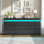 Commode 9 tiroirs noire pour chambre à coucher avec station de charge et lumières DEL