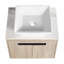 Meuble-lavabo moderne de 24 po. Chêne blanc avec lavabo en céramique. Porte à fermeture en douceur pour un lavabo de moment de détente. Fixé au mur. Expérience silencieuse