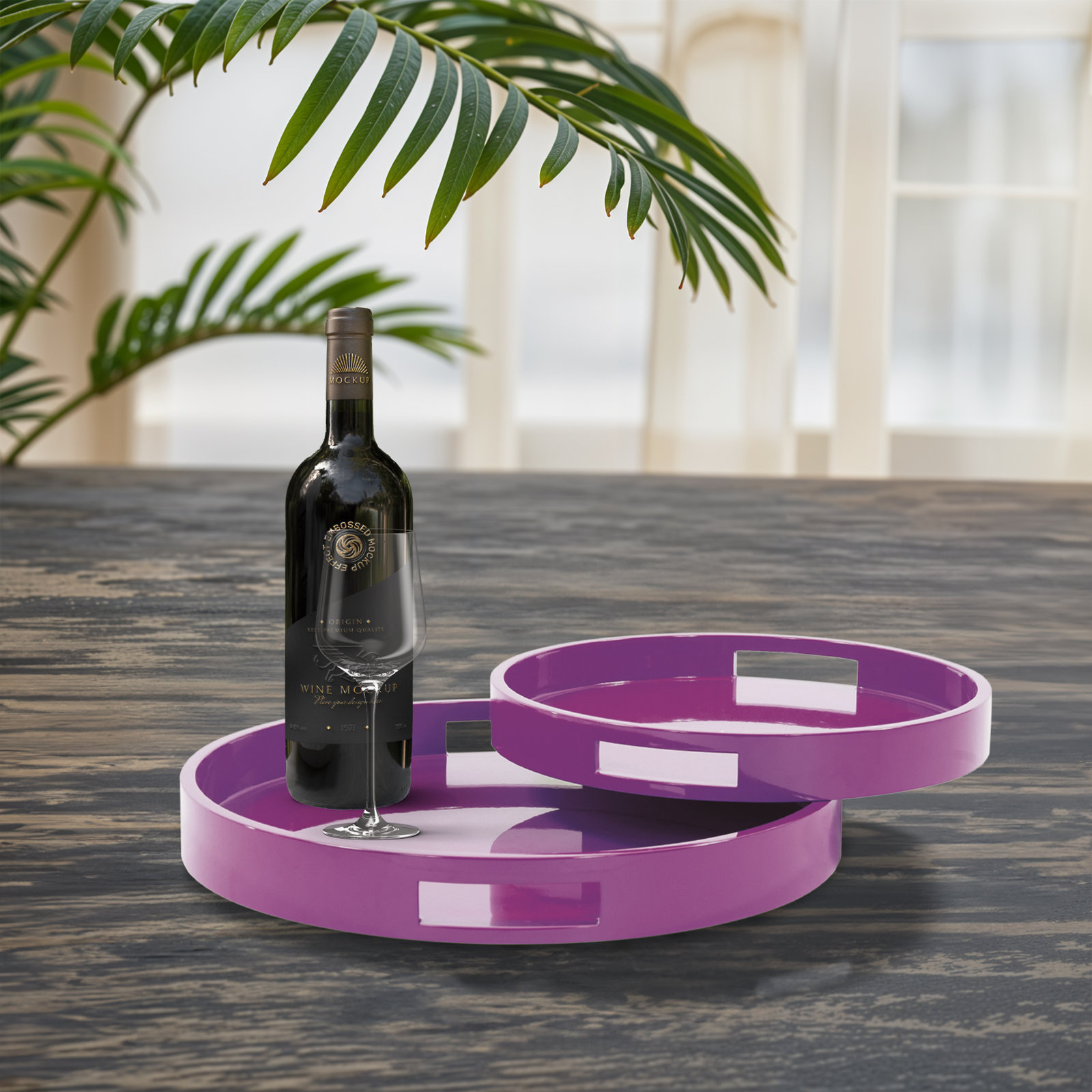 Parke Decorative Tray, Rectangular, Purple