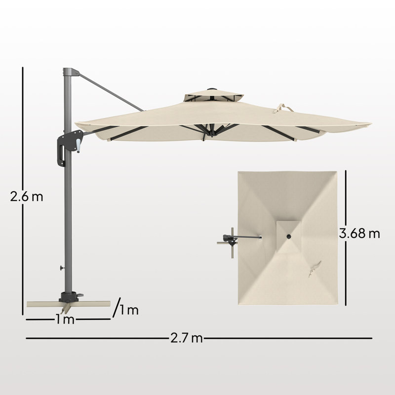 368cm Cantilever Parasol, Grey