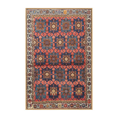 Tapis rouge / brun / bleu