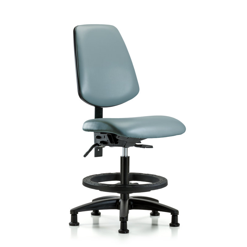 Kwanesha Vinyl Task Chair, No, Grayish Blue