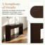 Console, avec 2 tiroirs, table décorative ovale, avec plateau en placage de hêtre et finition vernie, style maison de campagne, couleur espresso rétro-129492097