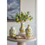Vase de table en céramique avec motif artistique citron et vigne, conçu pour une présentation élégante et une intégration polyvalente dans la décoration intérieure.