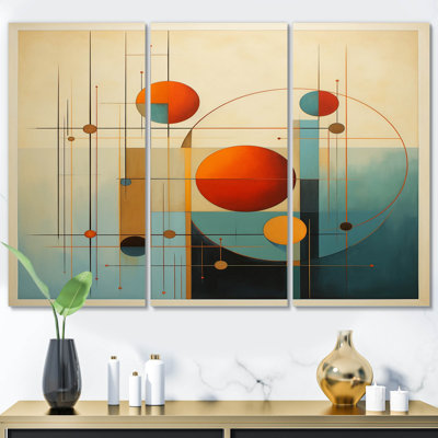 «Serendipity Abstract Mid - Century Geometrics VI» sur toile, reproduction de 3 pièces
