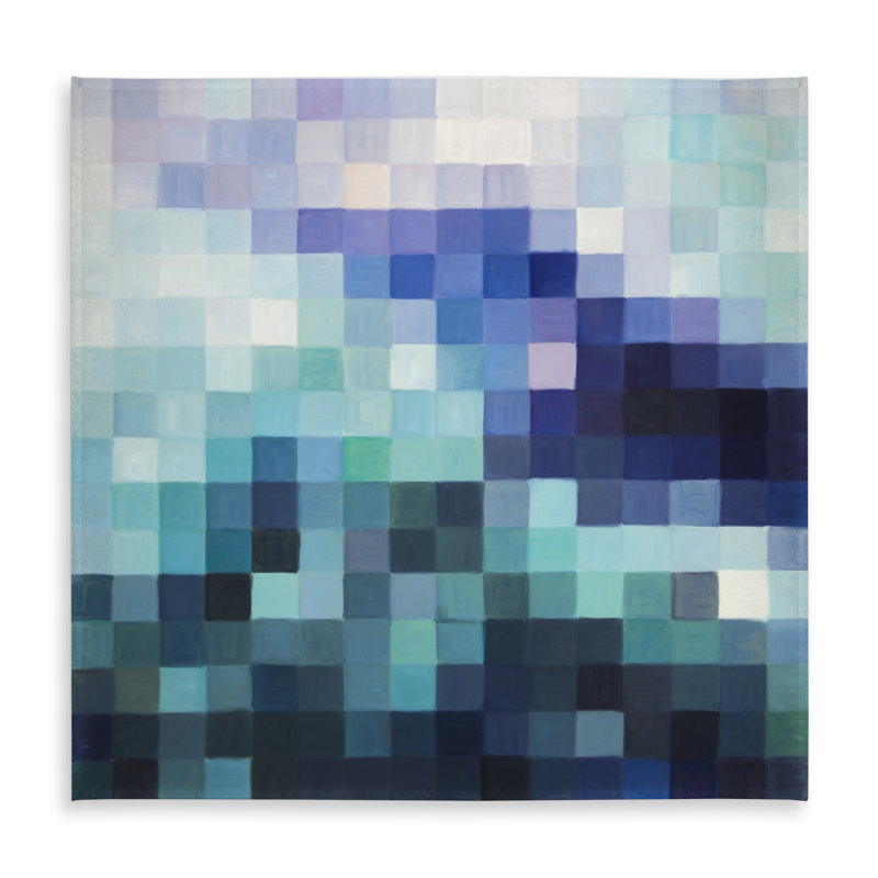Blue Abstract Tablecloth - Pixelized Landscape Home Decor