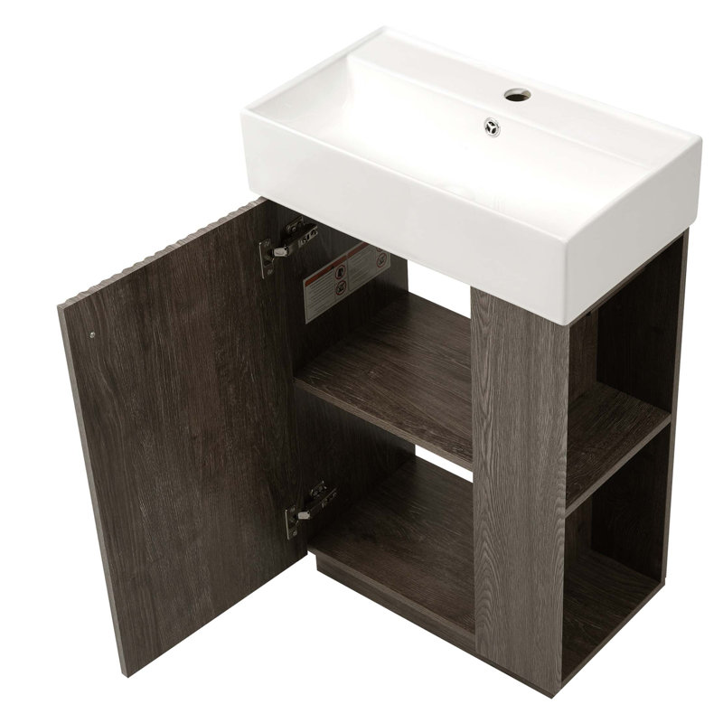 Meuble-lavabo 21,6 po avec lavabo en céramique