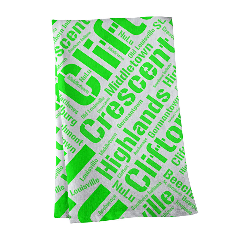 Cotton Tea Towel Kitchen Towel, Yellow, Louisville