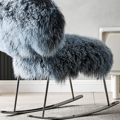 Chaise berçante ergonomique inclinable en laine